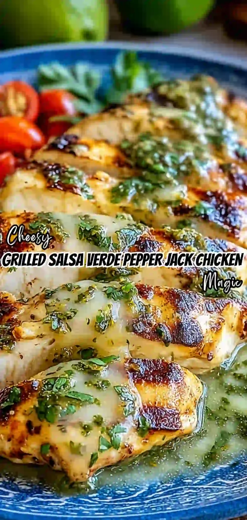 Grilled Salsa Verde Pepper Jack Chicken