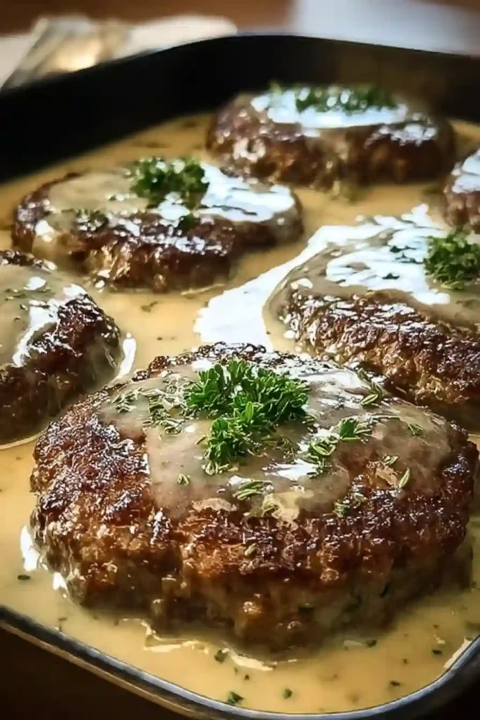 Amish Hamburger Steak Bake Recipe – Classic Comfort Dinner 3 Hamburger Steak Bake