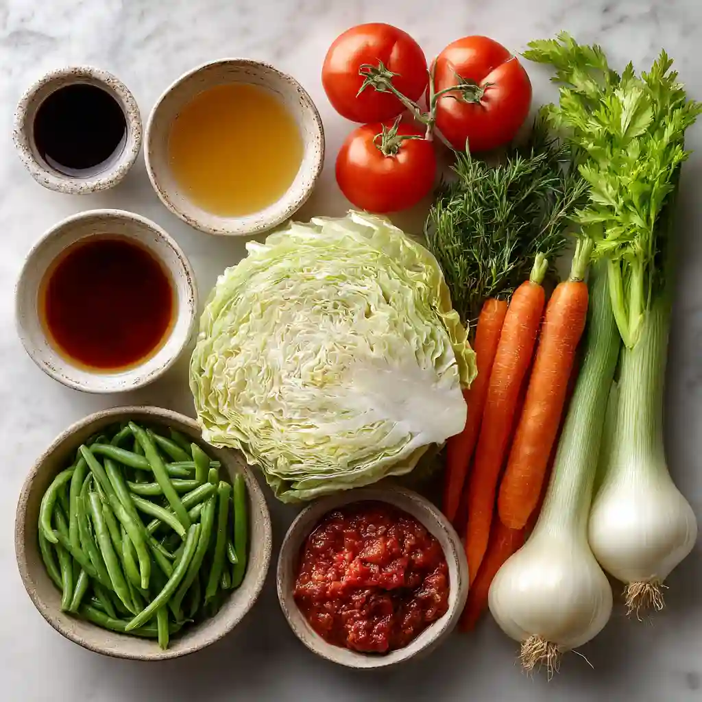 Low Calorie Cabbage Fat Burning Soup ingredients