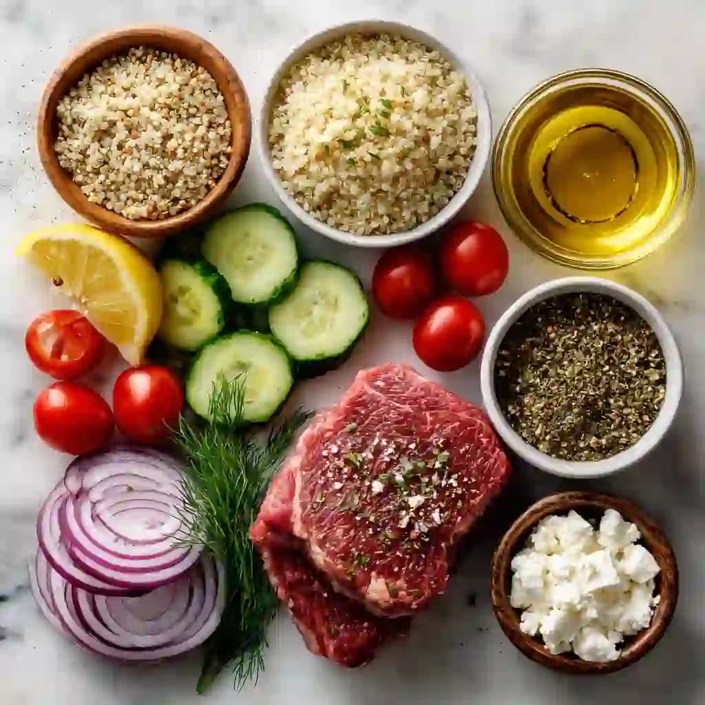 Mediterranean Steak Bowl ingredients