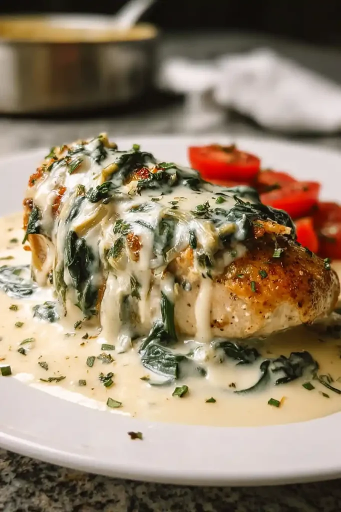 Slow Cooker Spinach Artichoke Chicken