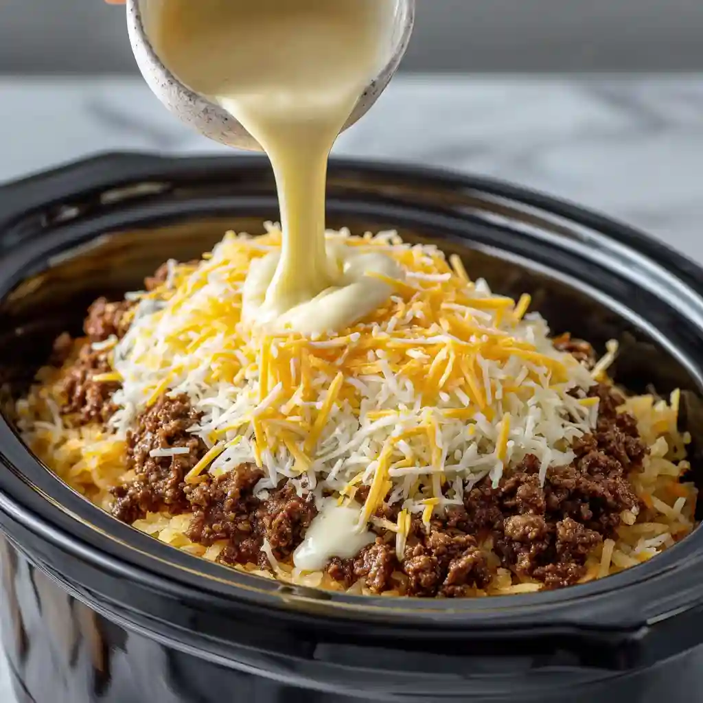 Taco Crock Pot Hashbrown Casserole Recipe – Creamy, Cheesy, and Perfect for Taco Tuesday 6 Taco Crock Pot Hashbrown ingredients