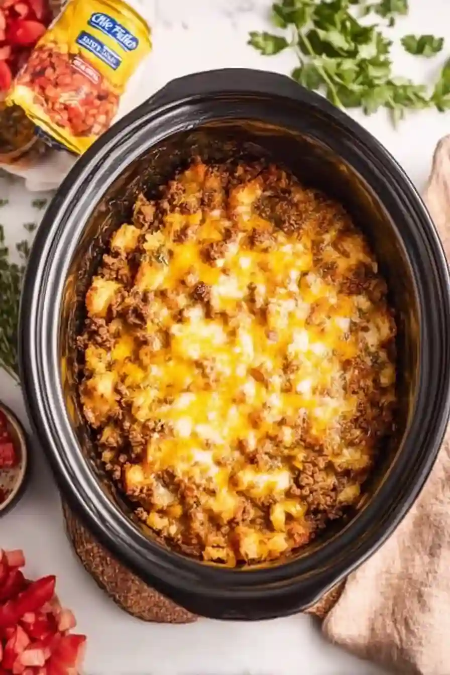 Crock Pot Taco Hash Brown Casserole