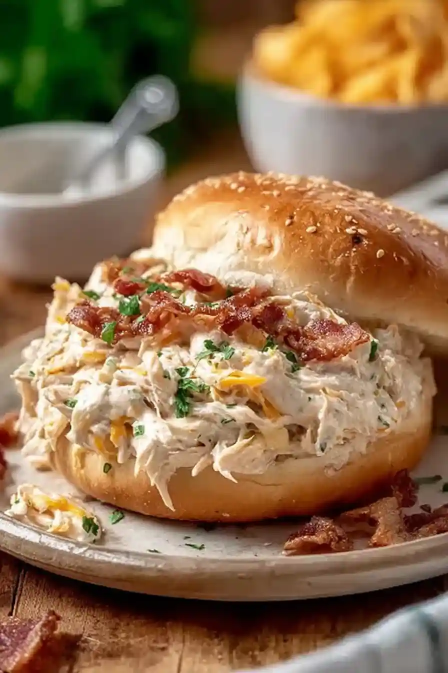 Creamy Crockpot Crack Chicken Sandwiches