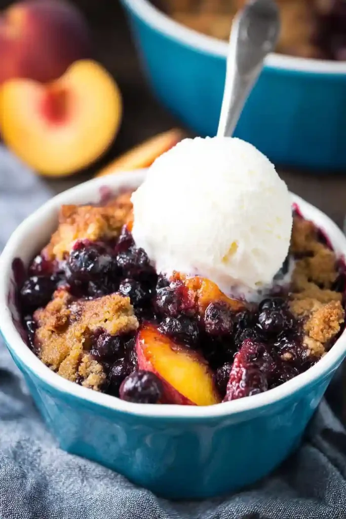 Crockpot Blueberry Peach Cobbler