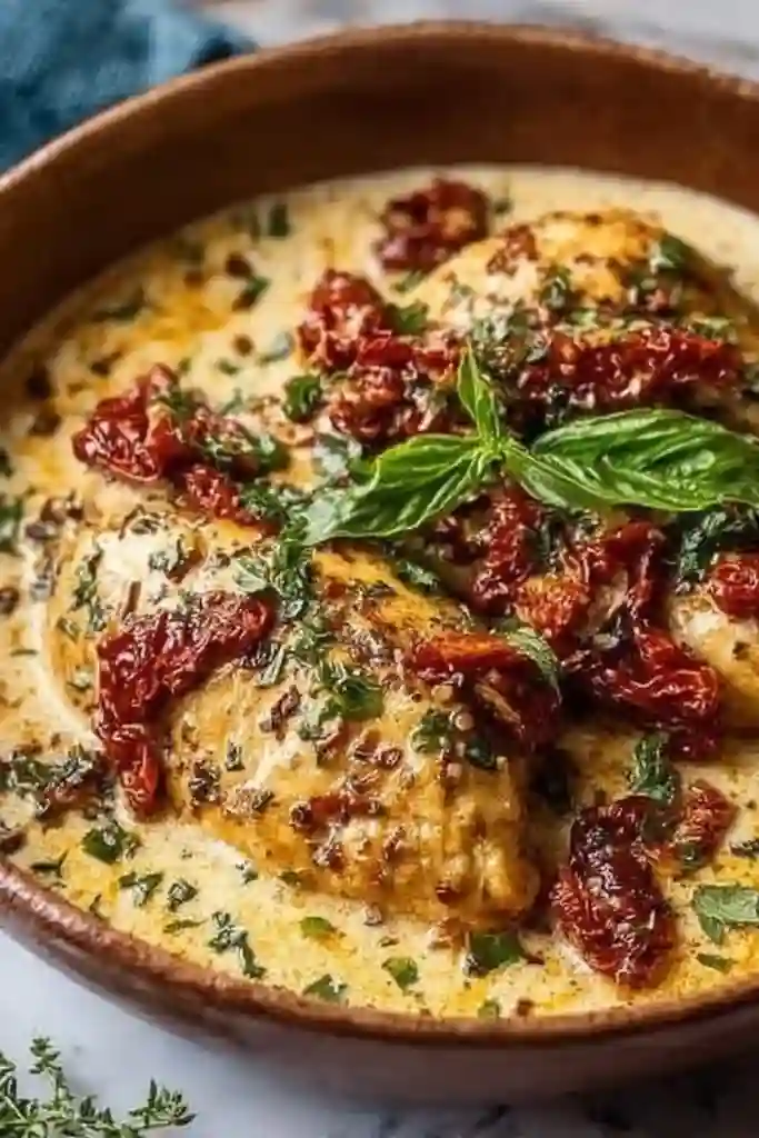 Crockpot Chicken with Sun-Dried Tomatoes