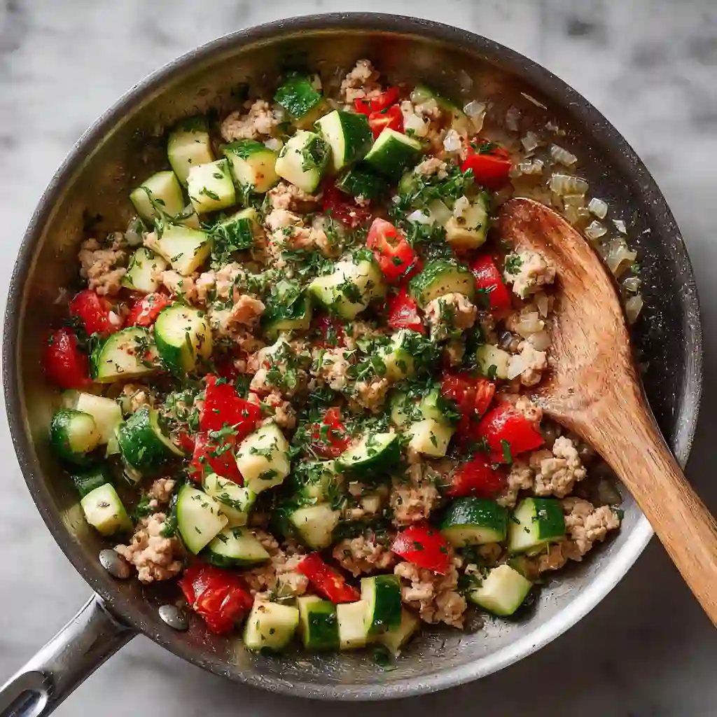 Savory Ground Turkey Zucchini Casserole