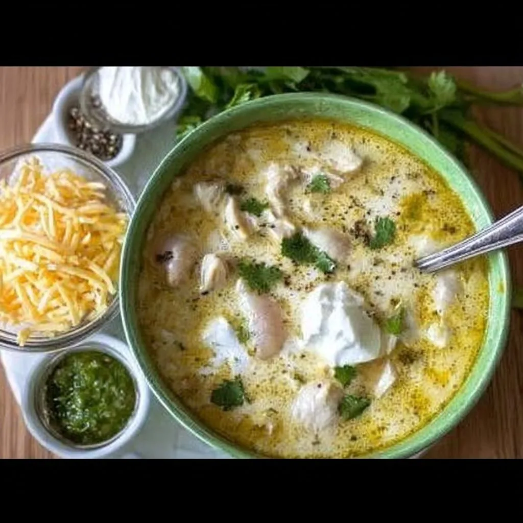 Green Chicken Enchilada Soup - Creamy and Cheesy! 4 GtLgnLeyU2QEUp2gVFf8RajMBYacB1M1n233gS6Y