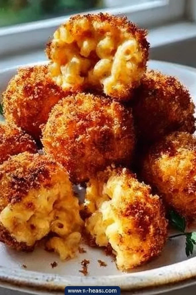 Delicious Air Fryer Mac and Cheese Balls ready to be served