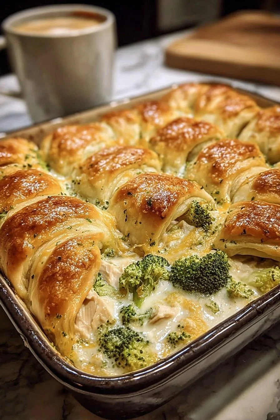 Cheesy Chicken and Broccoli Crescent Bake