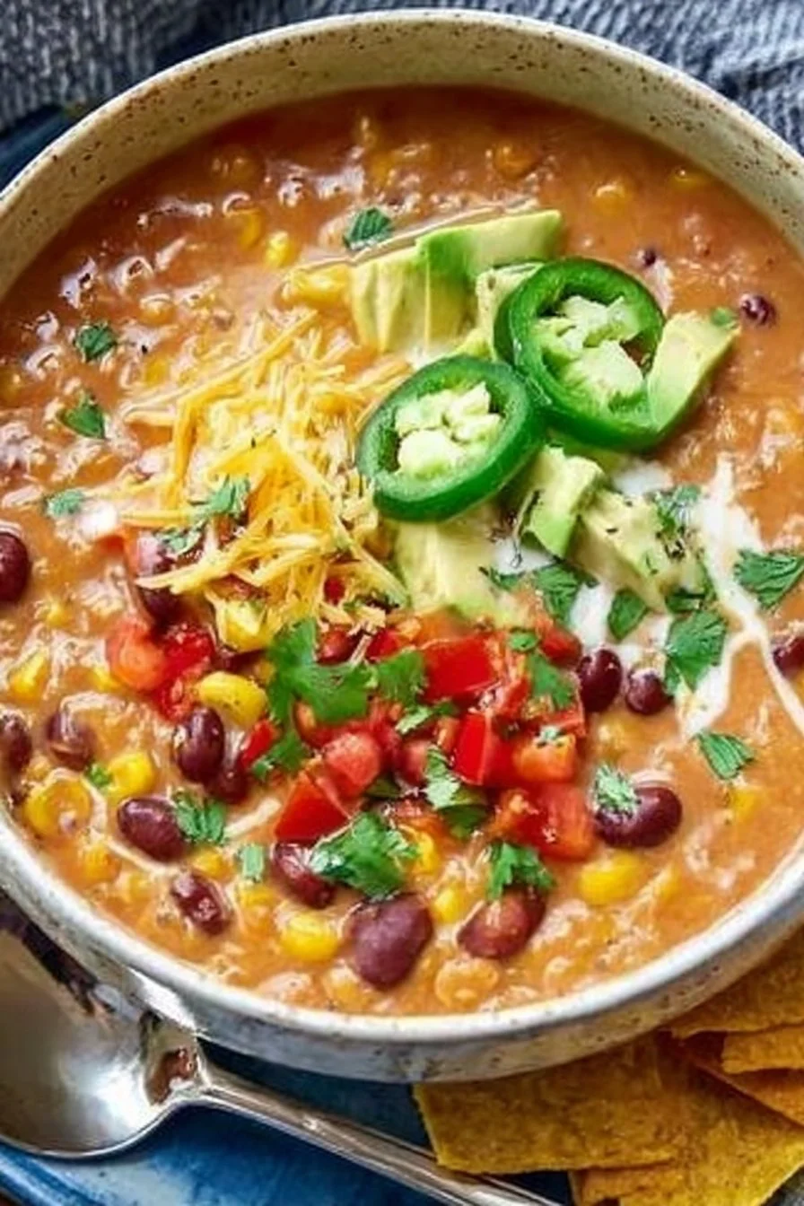 Creamy Vegetarian Tortilla Soup (Easy & Hearty)