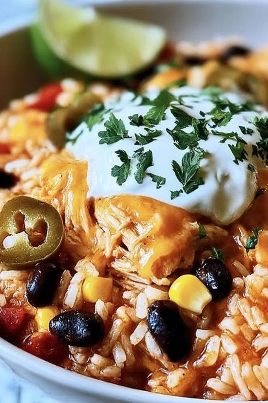 Crock Pot Chicken and Rice Burrito Bowl