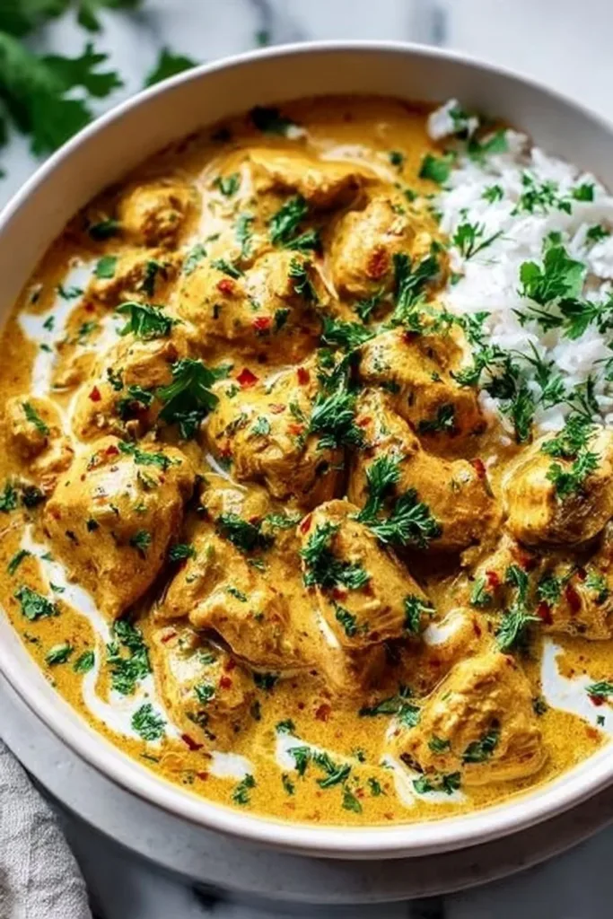 A bowl of delicious Crock Pot Indian Curry with vibrant spices and vegetables.