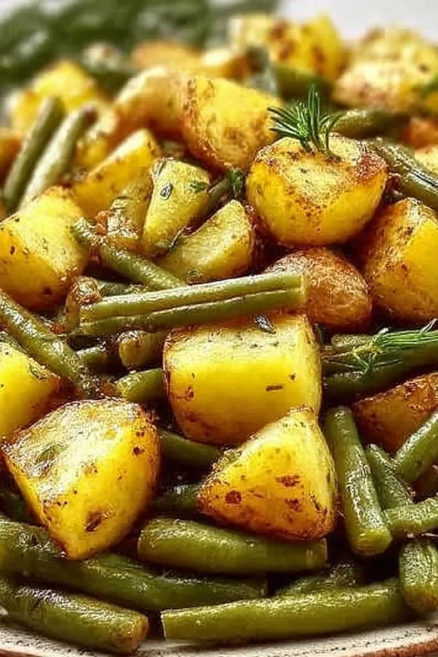 Oven-Roasted Potatoes and Green Beans