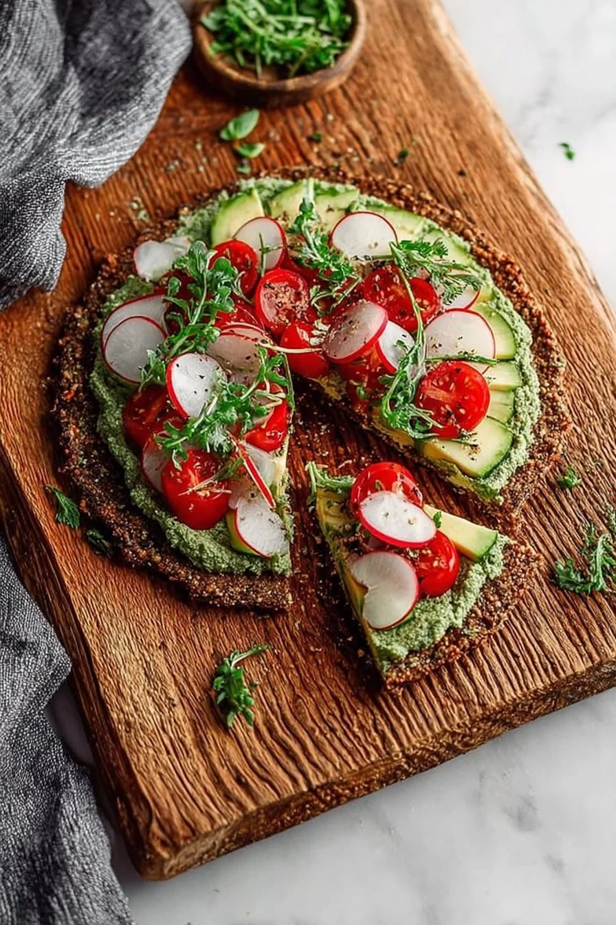 Raw Vegan Pesto Pizza