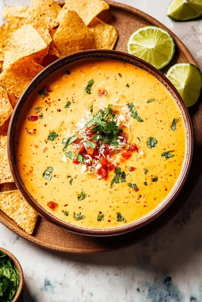 Delicious slow-cooked queso in a slow cooker, perfect for parties