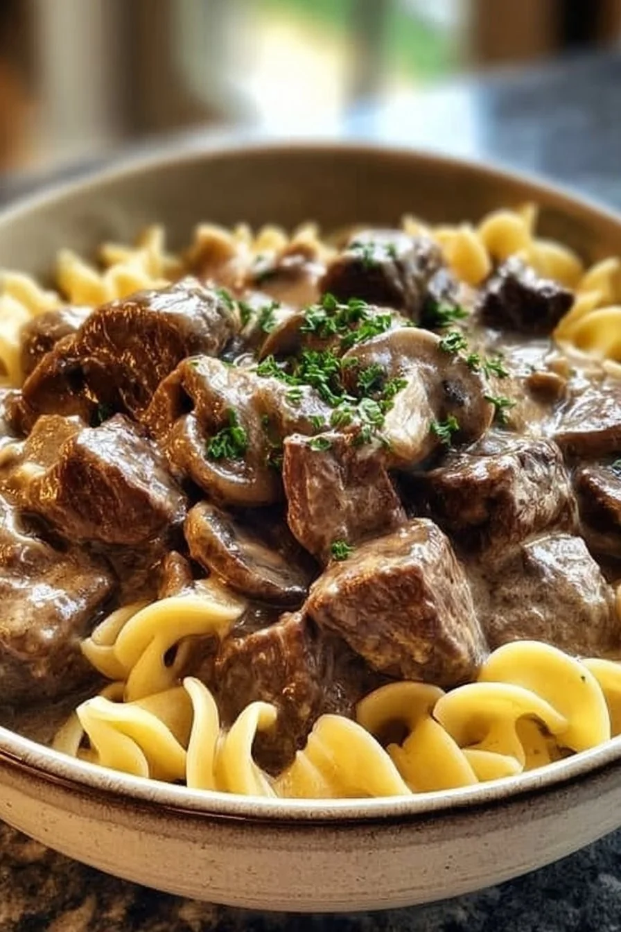 Slow Cooker Beef Stroganoff