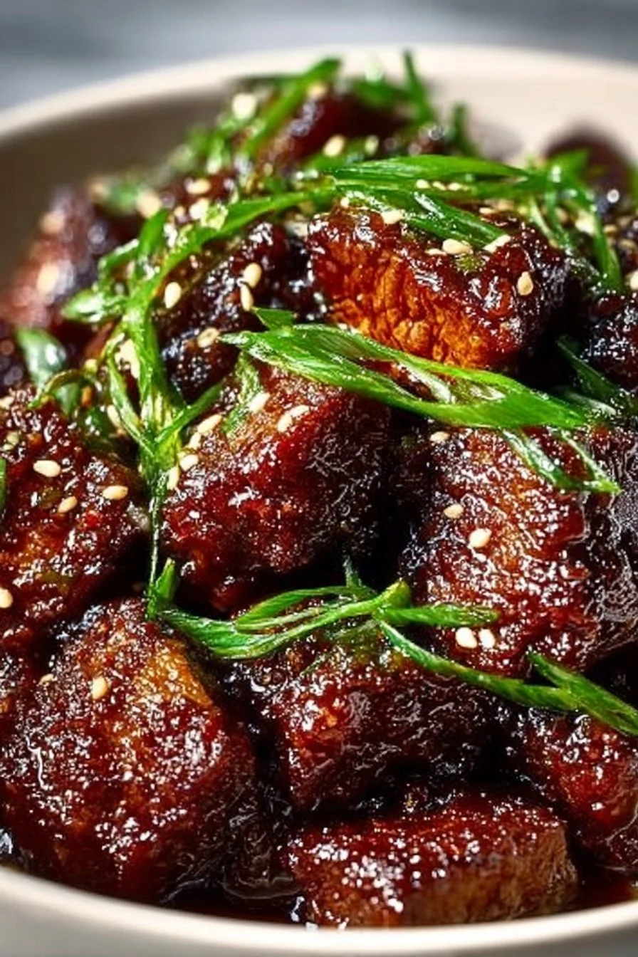 Sweet and Sticky Steak Bites