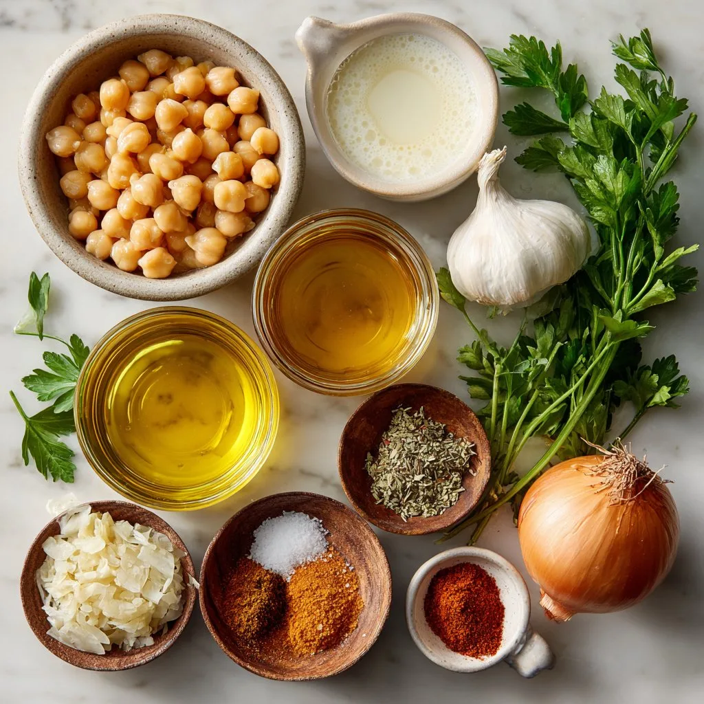 Vegan Garlic Chickpea Soup ingredients