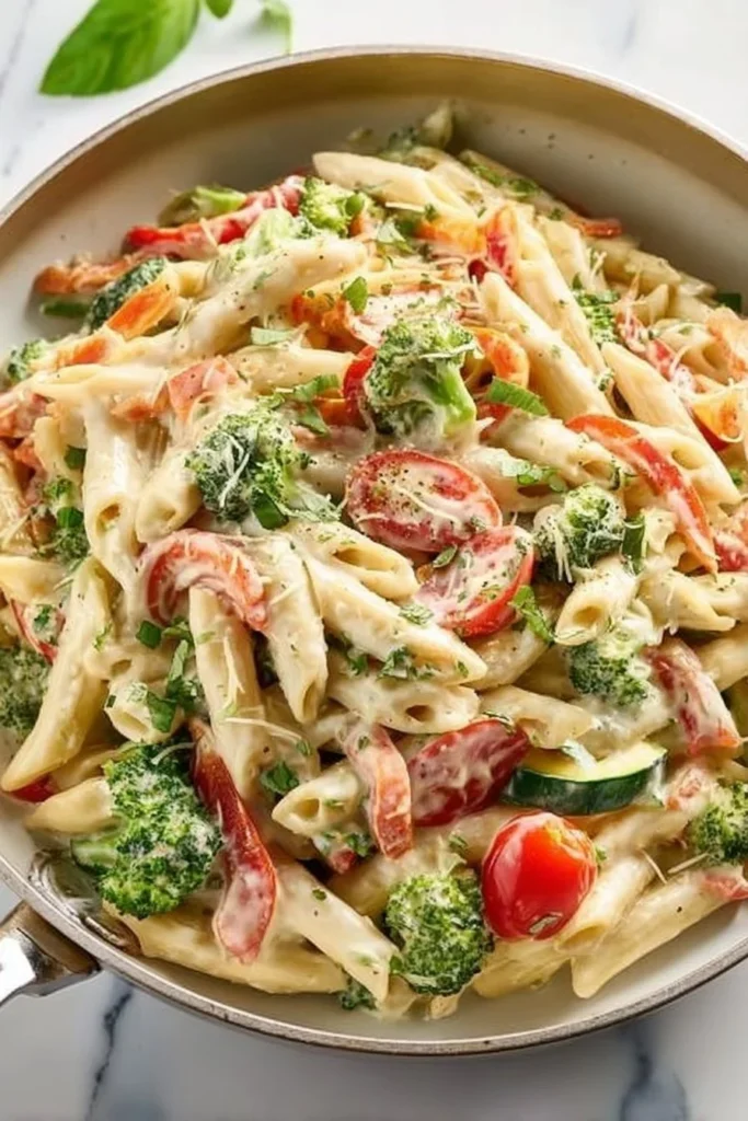 Vibrant Spring Pasta Recipe 2 Vibrant spring pasta dish with fresh vegetables and herbs