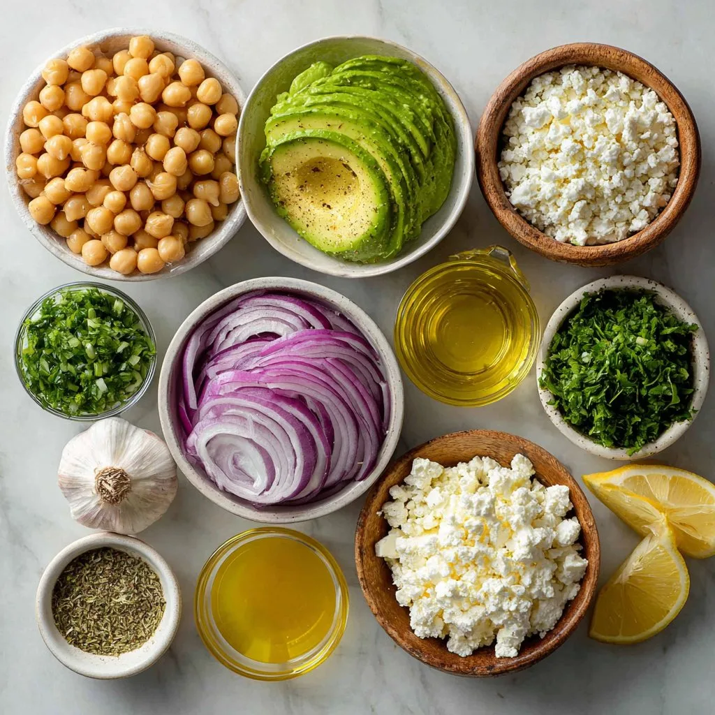 Chickpea Feta Avocado Salad 4