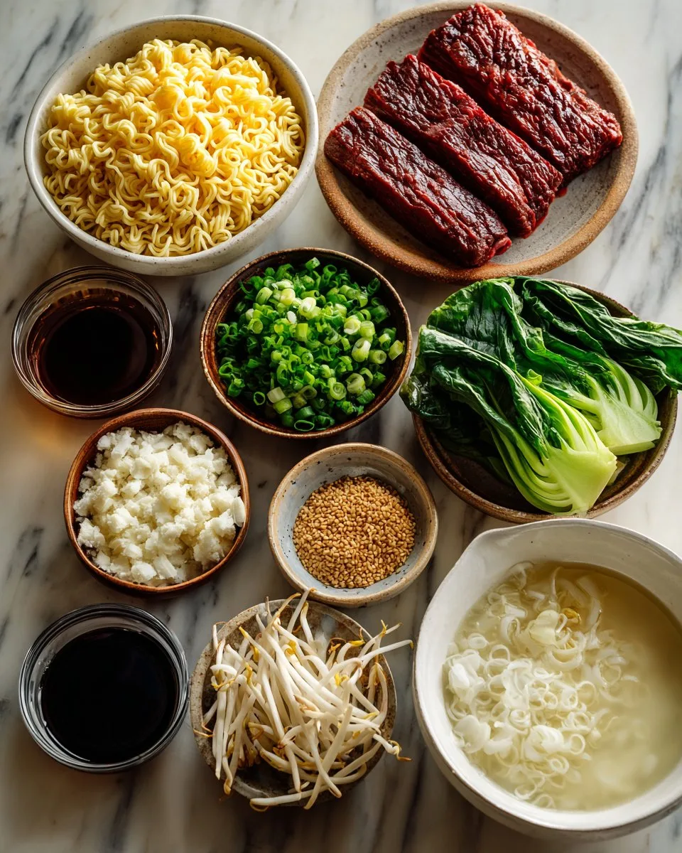 Spicy Korean Ramen with Grilled Beef & Creamy Sauce 4