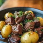 Garlic Butter Beef Bites with Potatoes