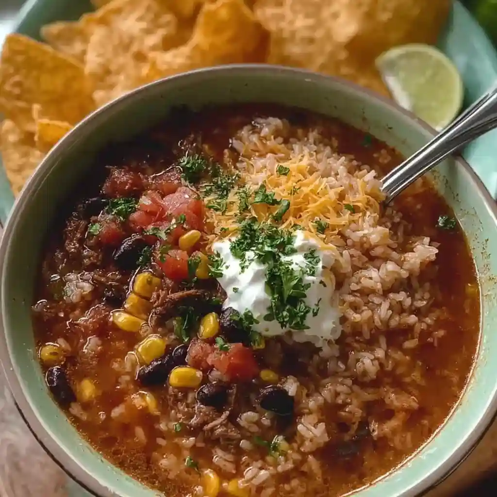 Mexican Beef and Rice Soup Recipe