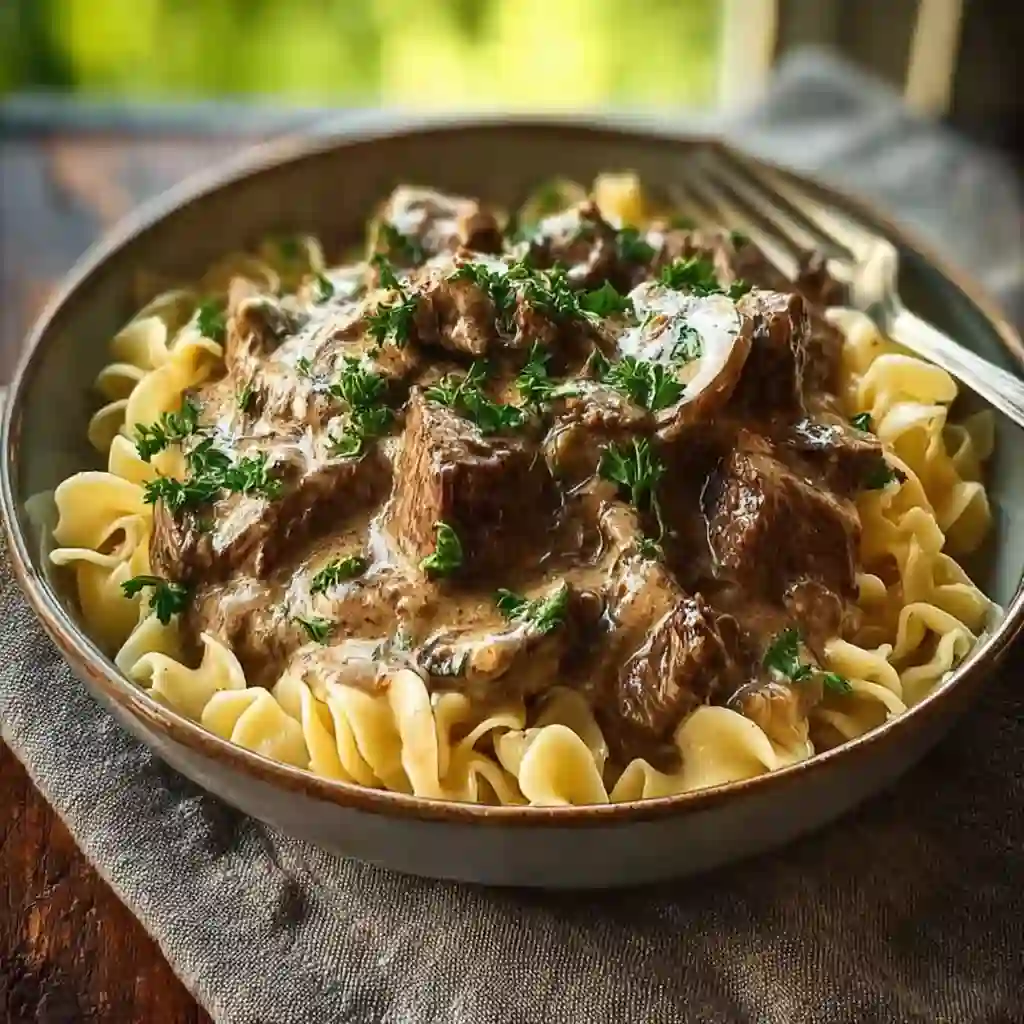 Slow Cooker Beef Stroganoff