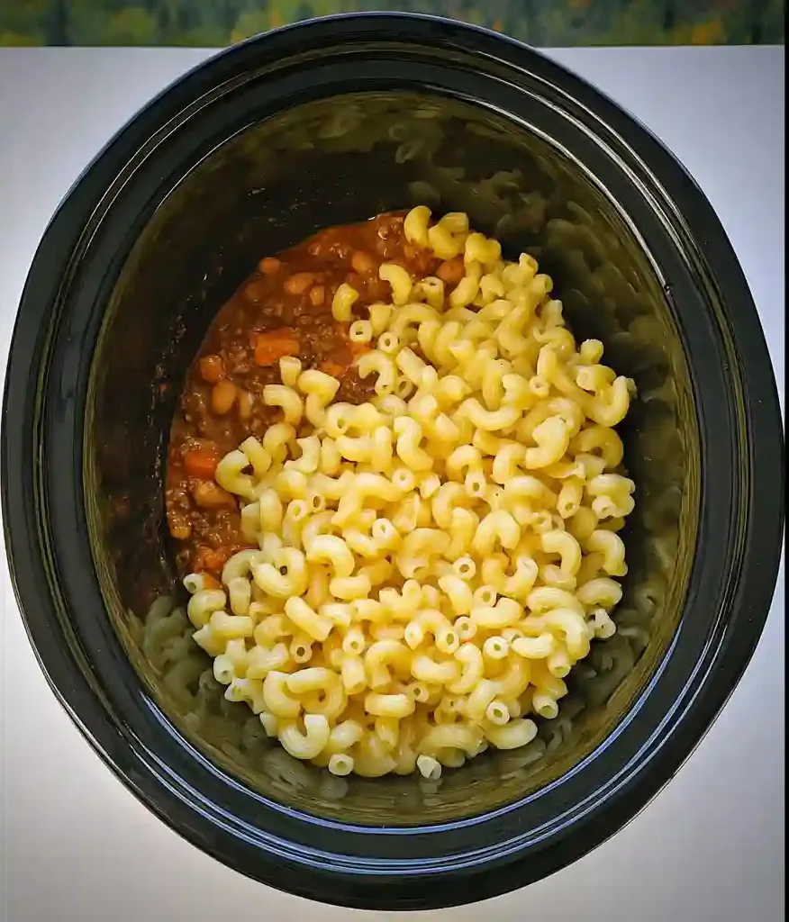 Slow Cooker Chili Mac steps