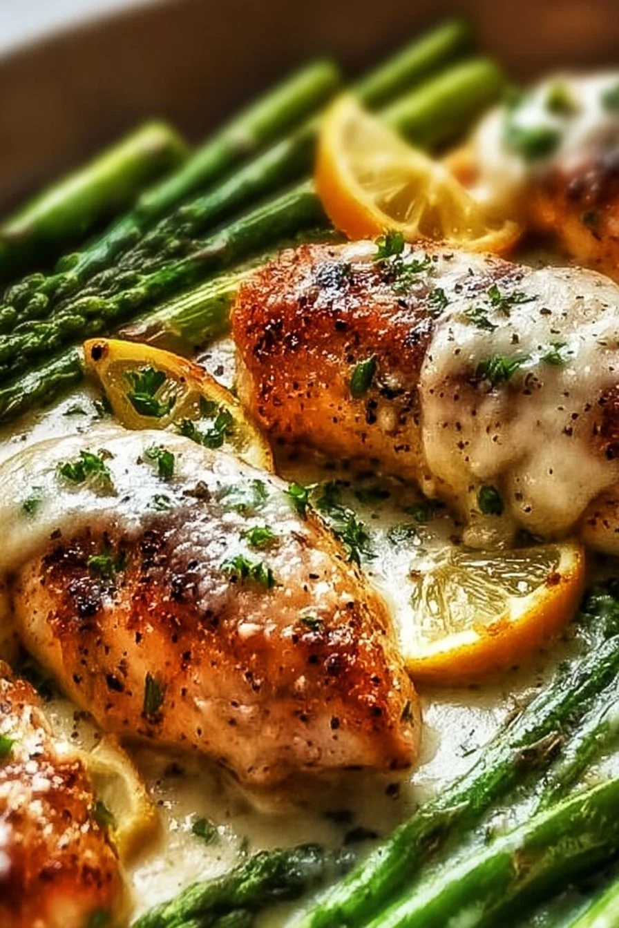 Amazing Caesar Chicken with Asparagus