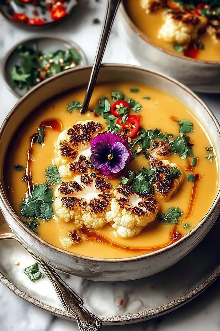 Amazing Creamy Thai Coconut Curried Cauliflower Soup