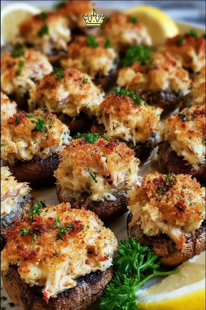 Red Lobster inspired crab stuffed mushrooms recipe