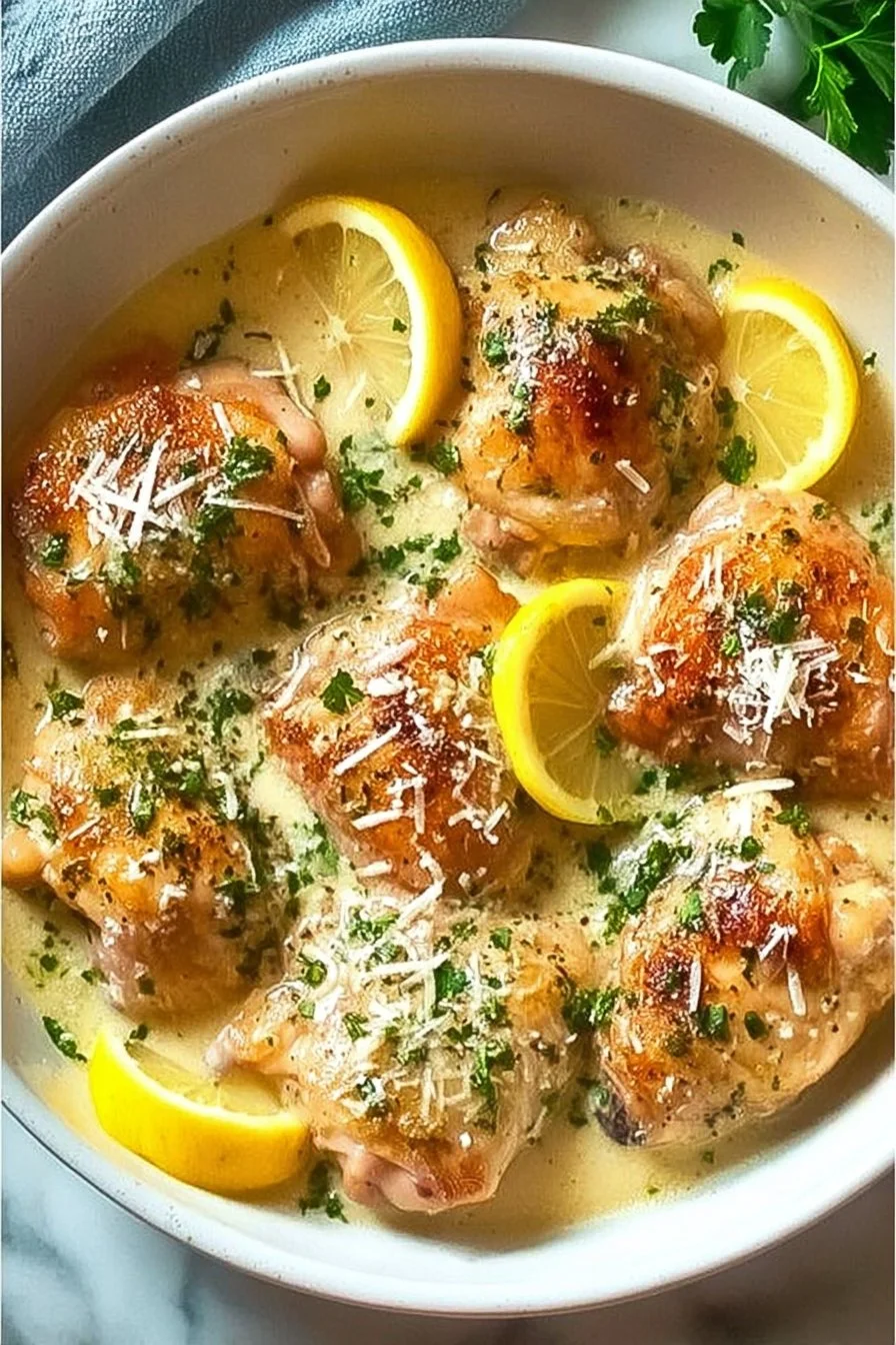 Amazing Slow Cooker Creamy Lemon Chicken Thighs