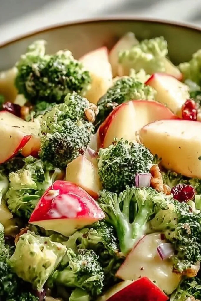 Fresh Apple Broccoli Salad with crunchy apples and vibrant broccoli