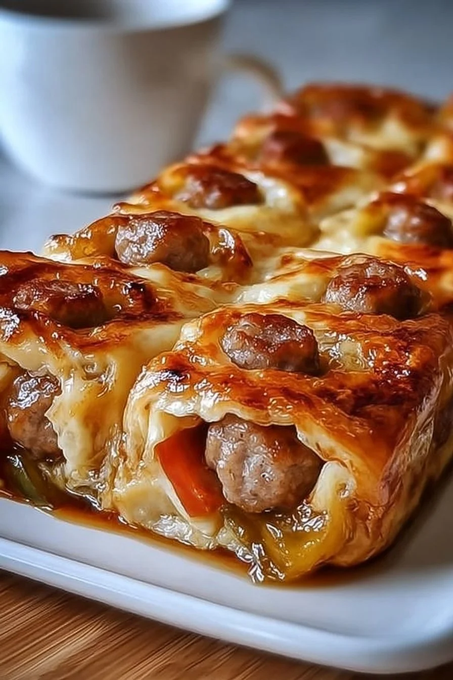 Baked Pancake Bites with Sausage and Maple Syrup