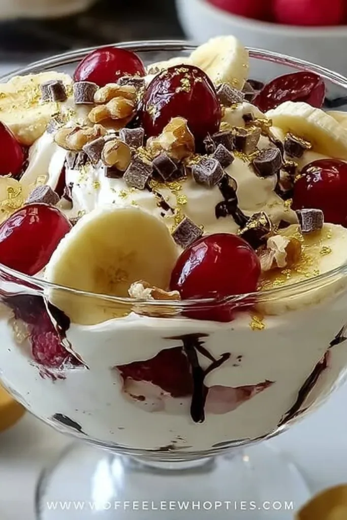 Banana Split Fluff: The Best No-Bake Dessert Salad for Potlucks 2 Delicious Banana Split Fluff dessert salad served in a bowl