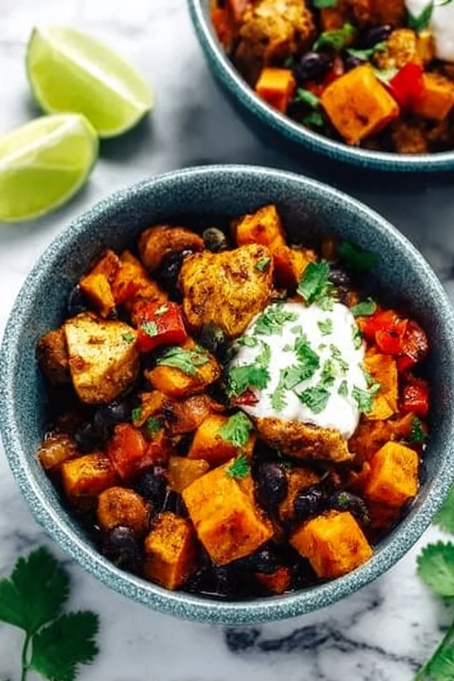 Chili Lime Sweet Potato and Chicken Skillet