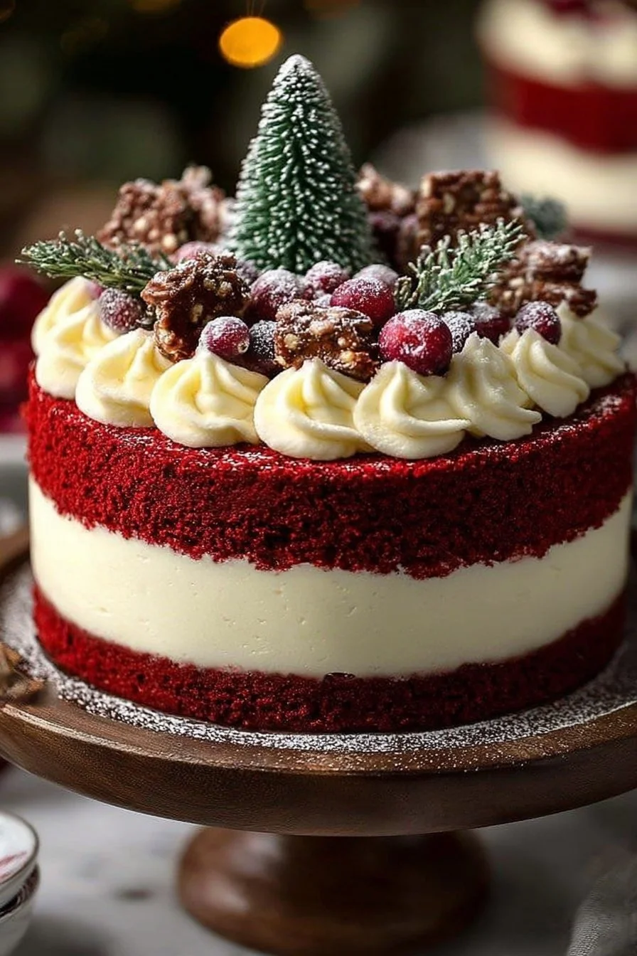 Christmas Red Velvet Cheesecake