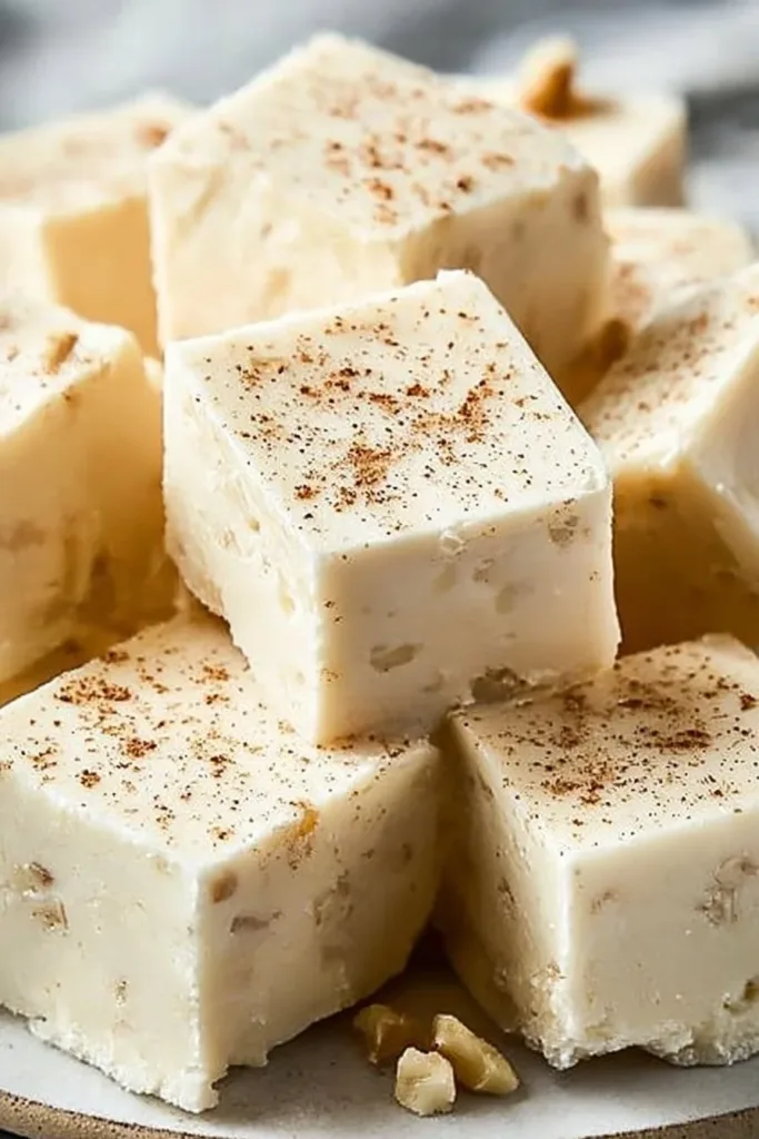 Delicious Christmas Eggnog Fudge for holiday celebrations