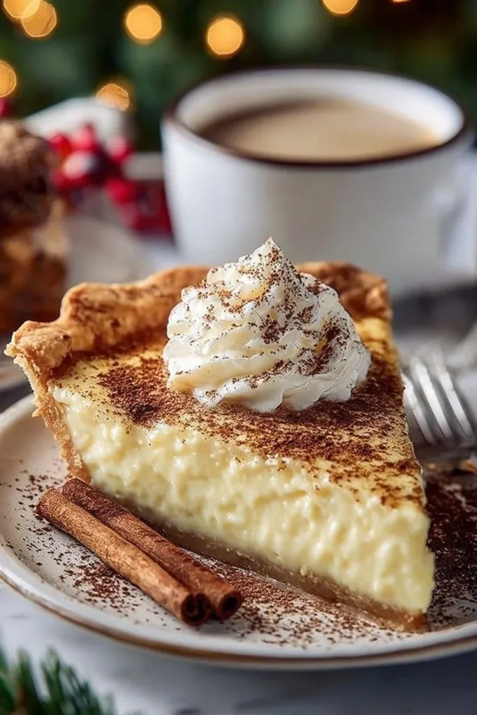 Cozy Cinnamon-Vanilla Custard Pie with a golden crust and creamy filling