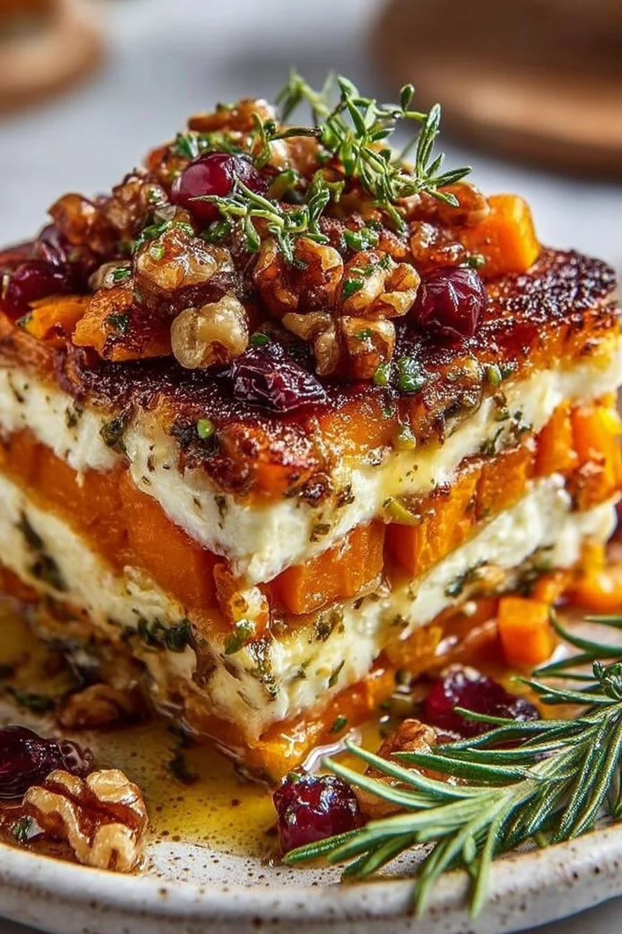 Cozy Layered Sweet Potato Butternut Squash Carrot Lasagna
