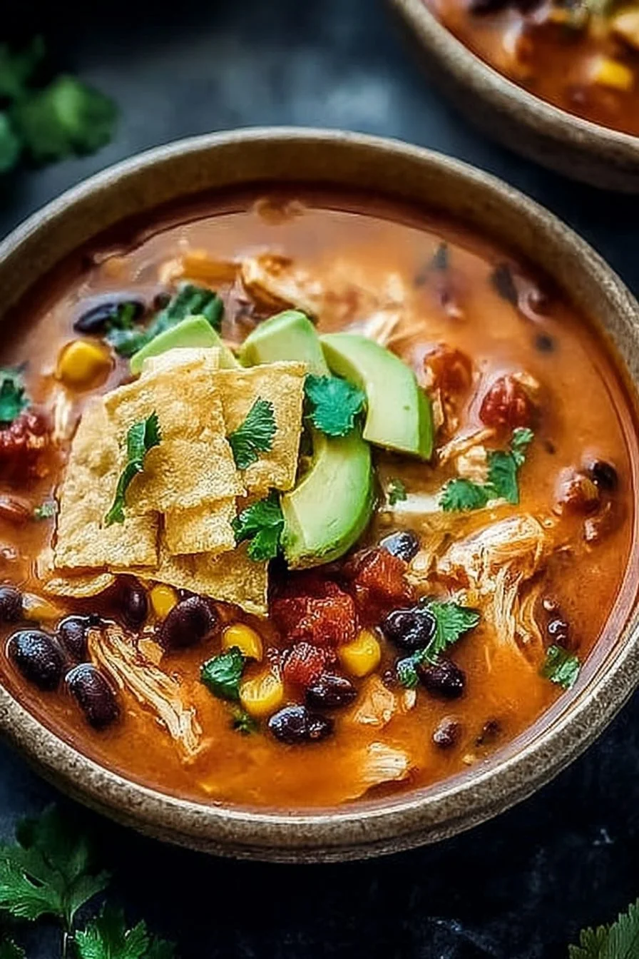 Cozy Slow Cooker Chicken Tortilla Soup