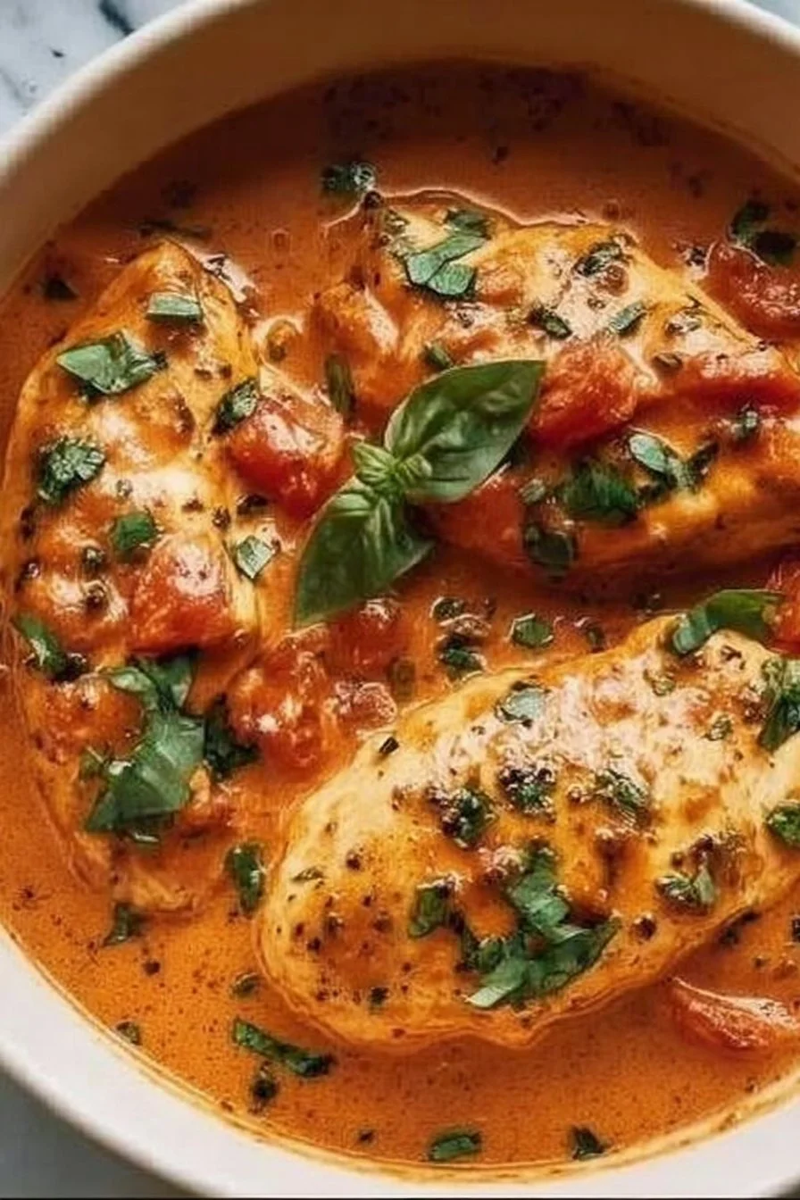 Cozy Slow Cooker Creamy Tomato Basil Chicken