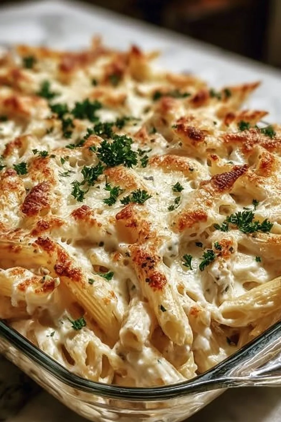 Creamy Chicken Alfredo Pasta Bake