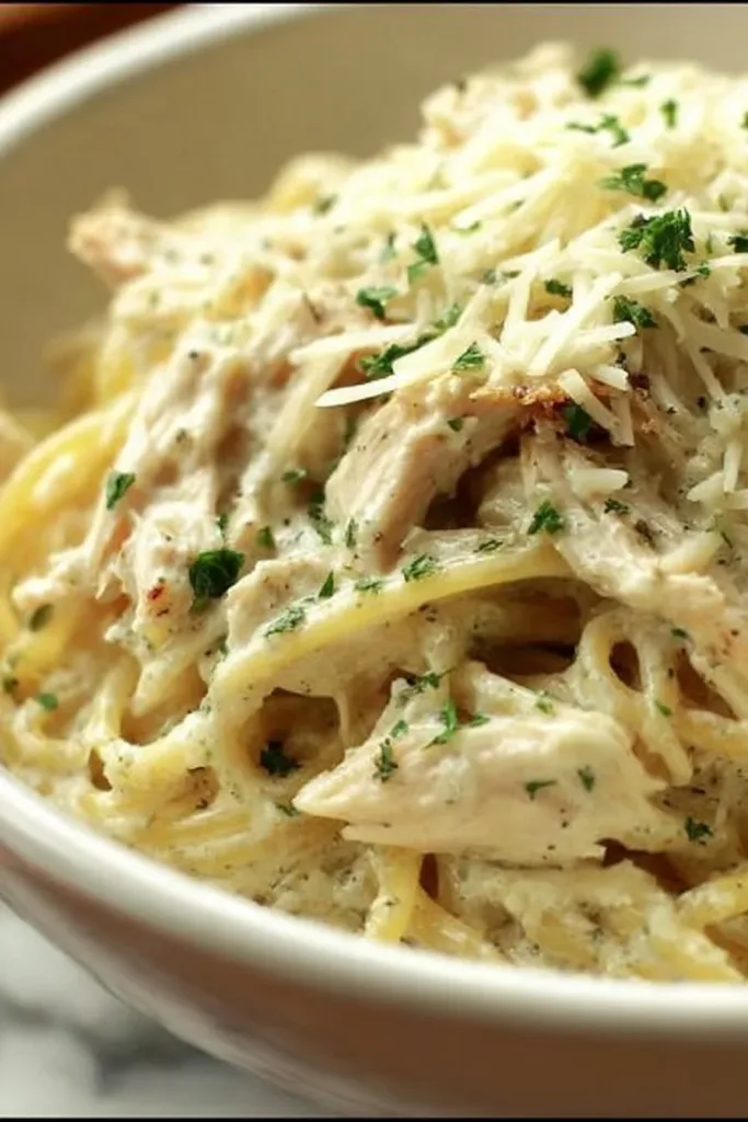 Creamy Instant Pot Pasta 2 Creamy Instant Pot Pasta dish served in a bowl with herbs