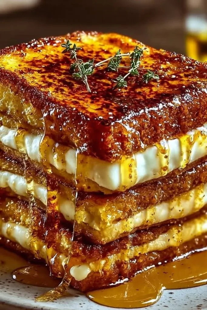Delicious Crème Brûlée French Toast topped with caramelized sugar