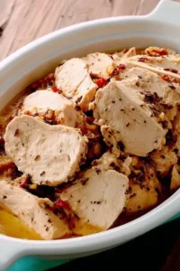 Crockpot Everything Chicken recipe with vegetables and seasoning