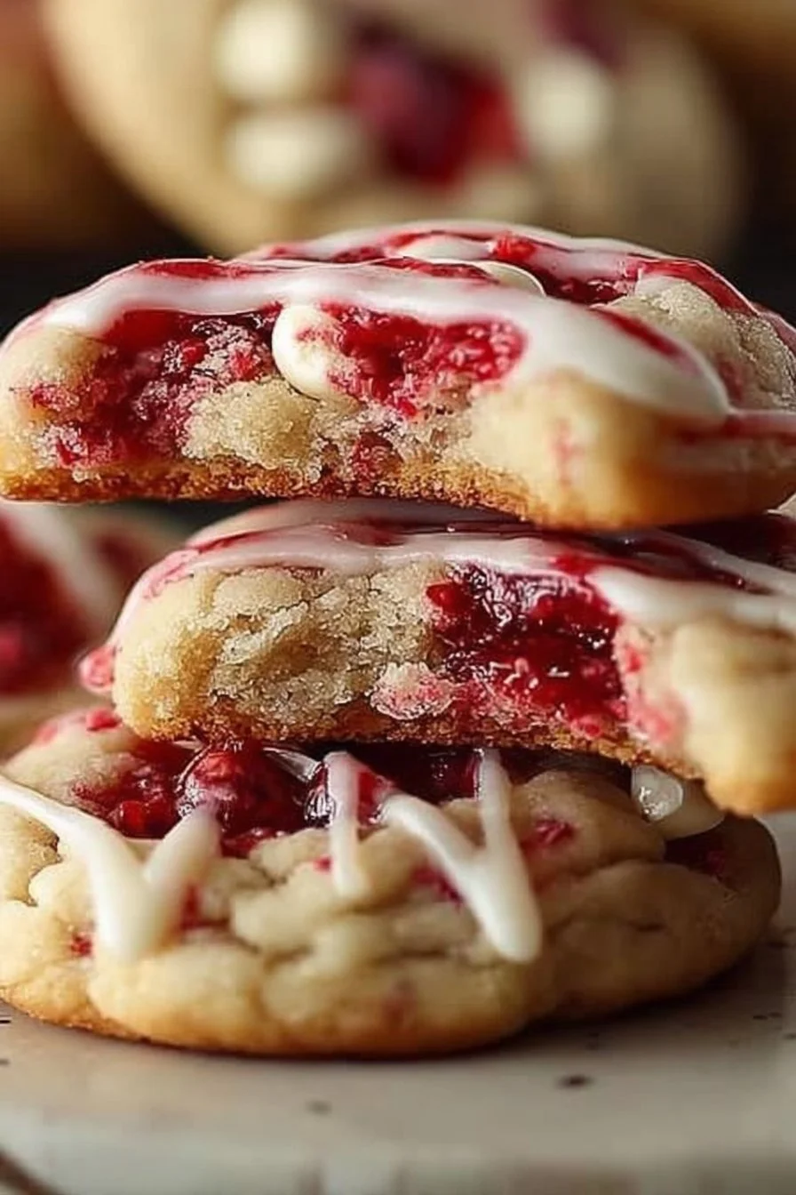 Easy Bakery Style Strawberry Cheesecake Cookies with White Chocolate Chips