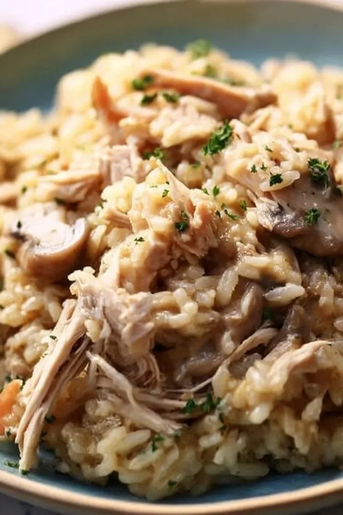 Delicious easy Instant Pot chicken and rice dish served in a bowl
